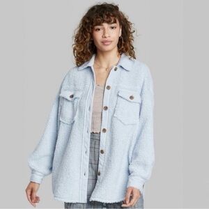 Target Wild Fable Light Blue Sherpa Shacket